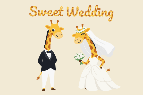 Adorable Giraffe Wedding Clipart for Your Special Projects