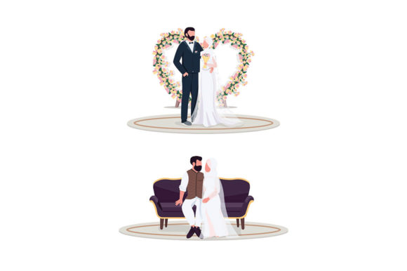 Capturing the Joy: Illustrating Muslim Weddings with Vector Art