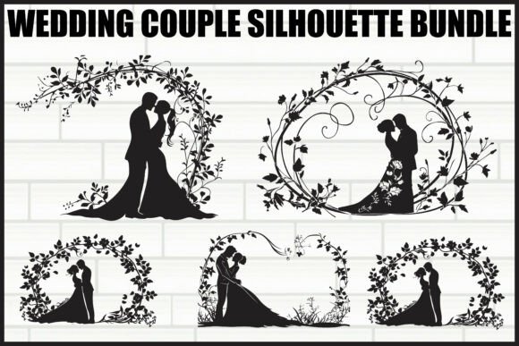 Elegant Wedding Couple Silhouettes for Your Creative Projects