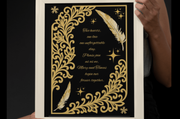 Golden Floral Wedding Invitation: Design for Timeless Romance