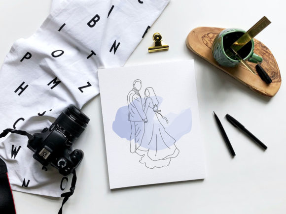 The Elegance of a Continuous Line Wedding Illustration