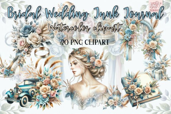 Unlocking the Charm of a Watercolor Bridal Wedding Junk Journal