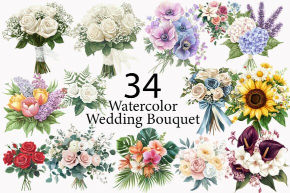 Wedding Bouquet Clipart Bundle: A Designer's Floral Toolkit