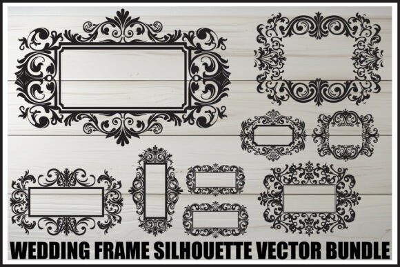 Wedding Frame Silhouette Bundle: Elegant Vector Frames for Your Designs