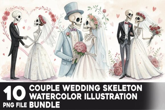 Wedding Skeleton Watercolor Bundle: Unleash Your Creative Spirit