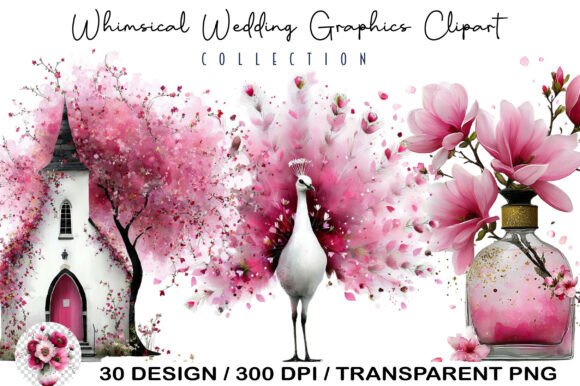 Whimsical Wedding Graphics Clipart: A Designer's Delight